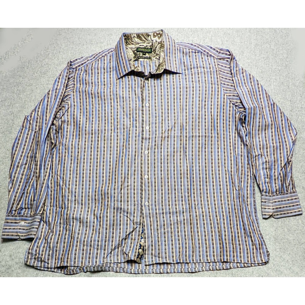 Inserch Icon Big & Tall Jacquard Cotton Men's 4XL Long Sleeve Dress Casual Shirt - Picture 1 of 8